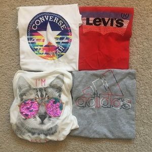 Girl’s t-shirts - set of 4 - size 12-14